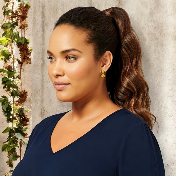 🆕️Minimalist 18K Gold Plated Double Ball Stud Earrings – Trendy & Elegant - Picture 4 of 11